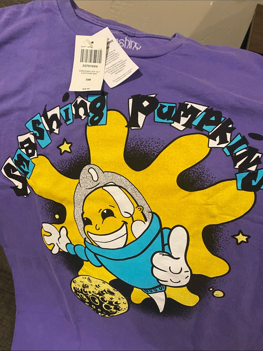 Smashing Pumpkins Graphic Tee - Smiling Astronaut Design Sz M NWT MSRP $26 - Picture 2 of 6